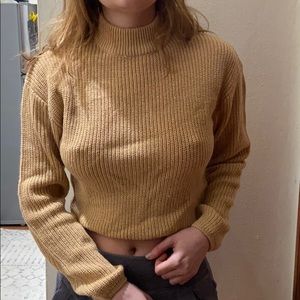 H&M Tan Crop Knit Sweater